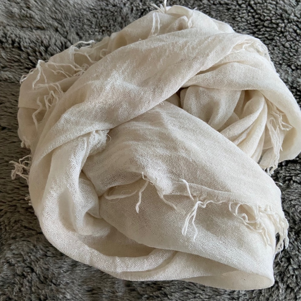 Chan Luu Ivory Cashmere & Silk Scarf Wrap